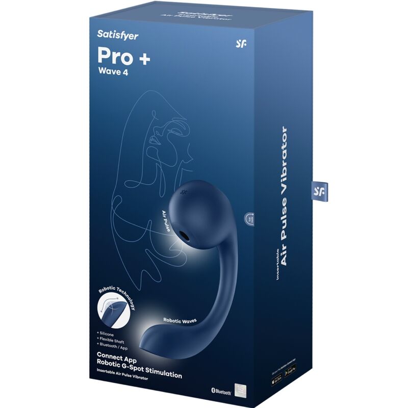 Satisfyer Pro+ Wave 4 G-spot och luftpulsvibrator i mörkblå färg