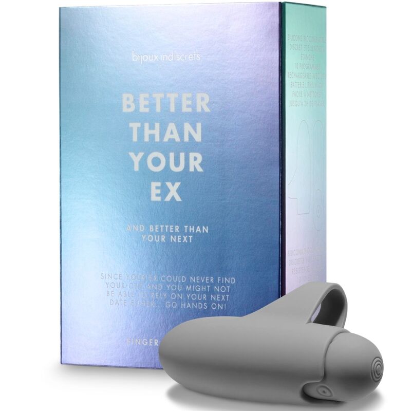 Grå finger-vibrator med 10 vibrationslägen
