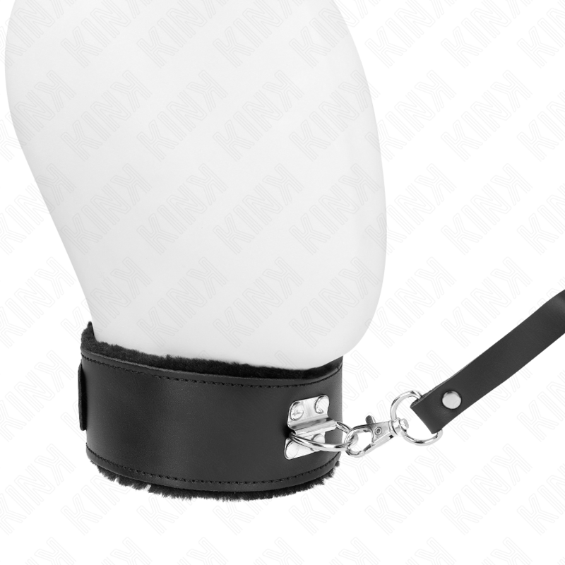 KINK halsband med bälte 116 cm svart läderrem