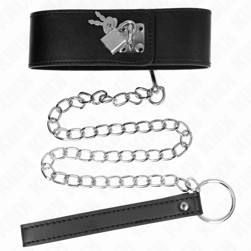 KINK halsband med bälte 65 cm och justerbar svart rem