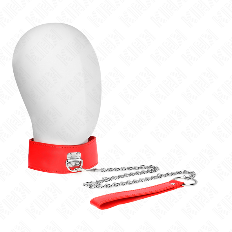 KINK halsband med bälte 65 cm och bred röd rem