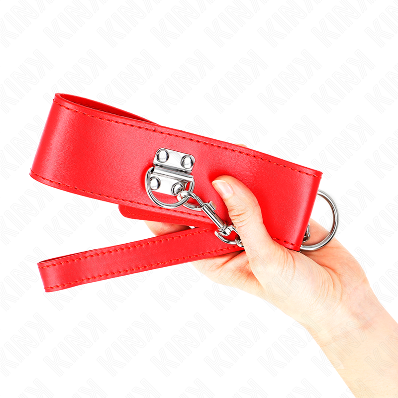 KINK halsband med bälte 65 cm och bred röd rem