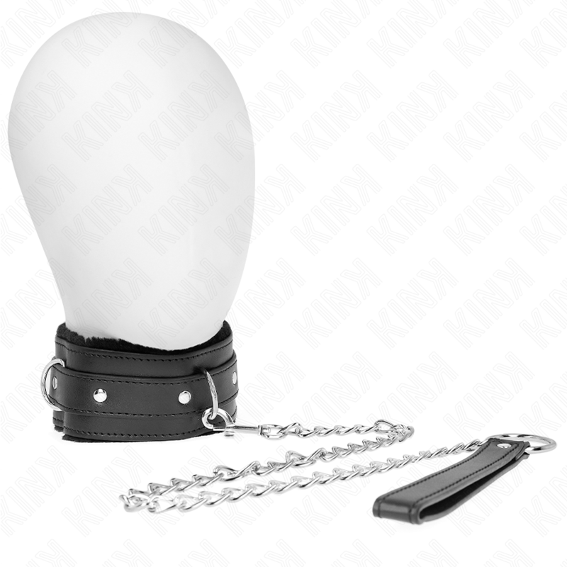 KINK halsband med koppel 65 cm svart