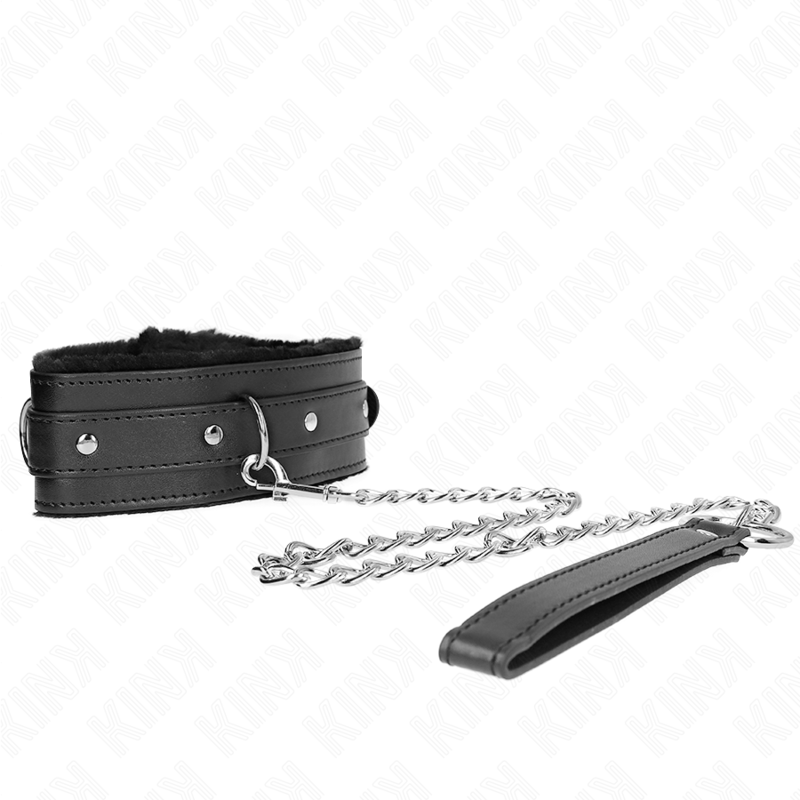 KINK halsband med koppel 65 cm svart