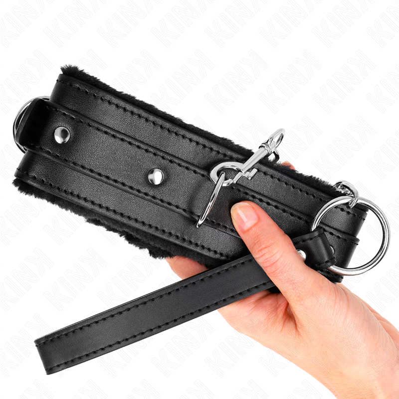 KINK halsband med koppel 65 cm svart