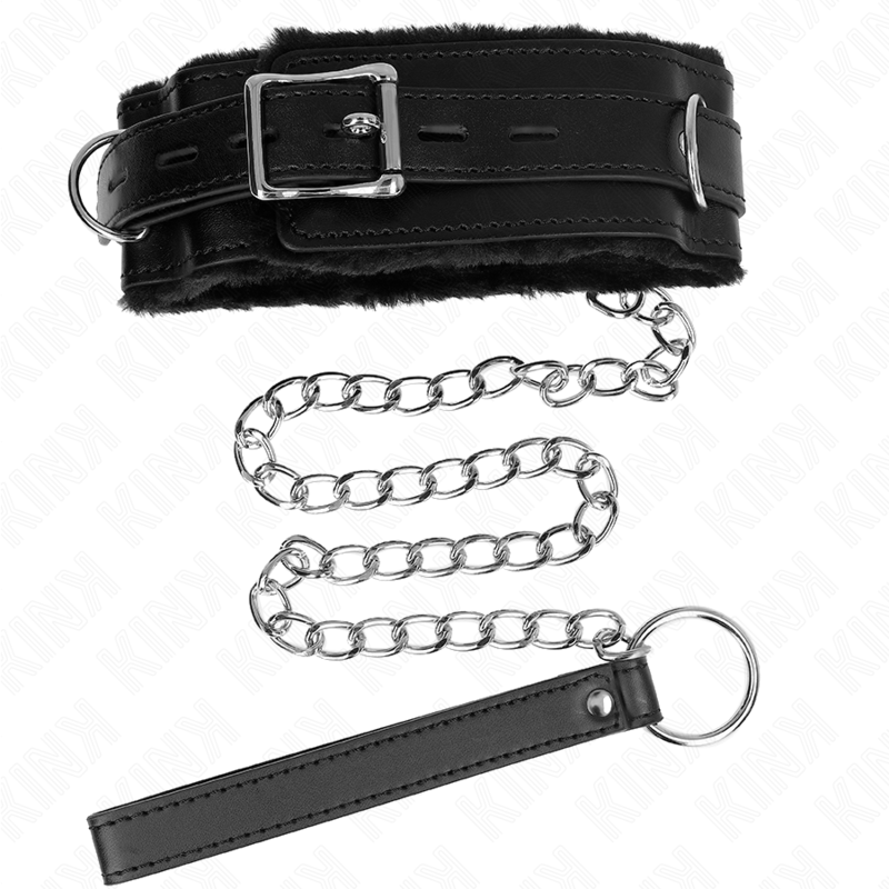 KINK halsband med koppel 65 cm svart