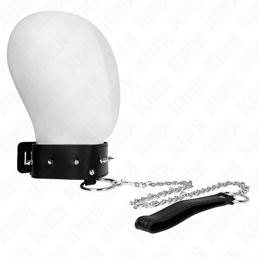KINK halsband 65 cm med koppel och silverdetaljer