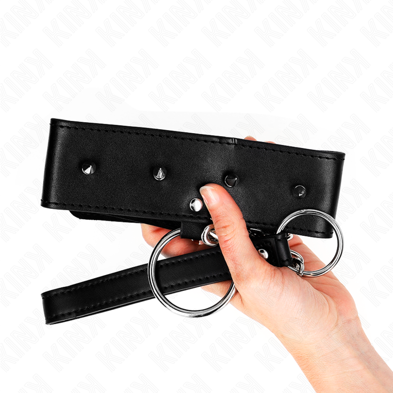 KINK - Halsband 65 cm med koppel och silverdetaljer