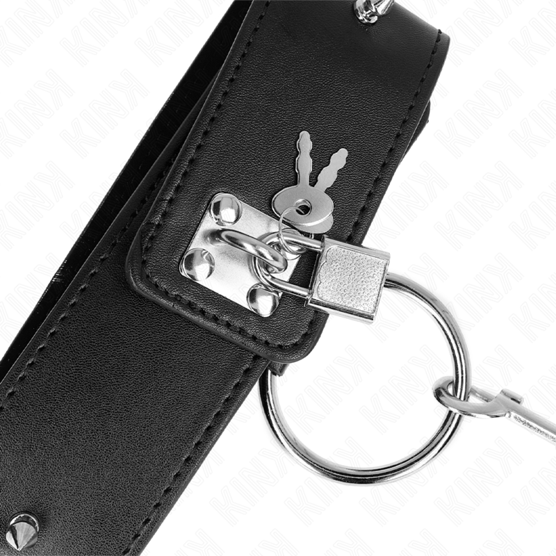 KINK - Halsband 65 cm med koppel och silverdetaljer