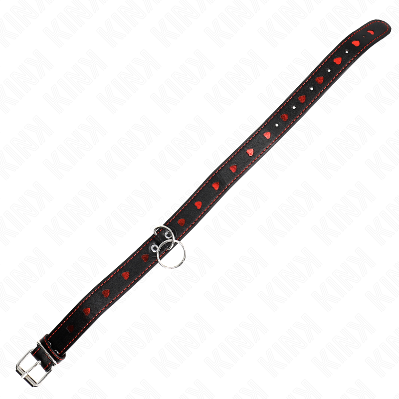 KINK - Halsband med rem 65 cm hjärtdekor 52,5 x 2,5 cm