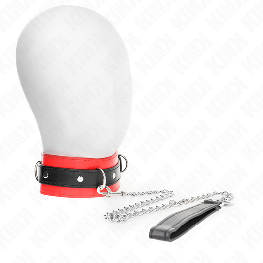 KINK halsband med bälte röd 65 cm