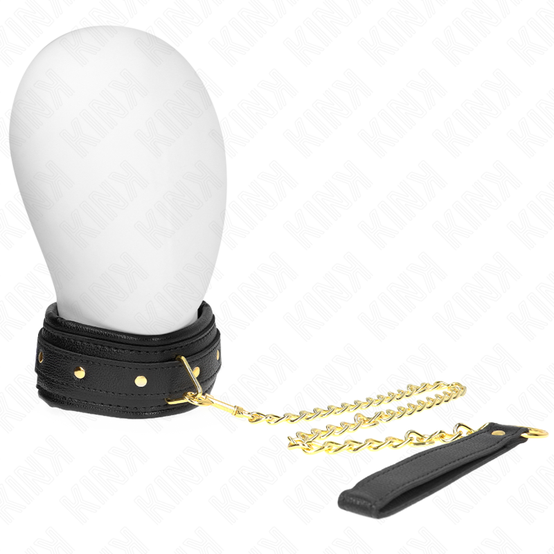 KINK halsband med svampimitation läderrem, justerbar