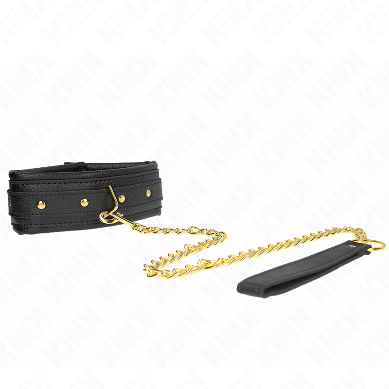 KINK halsband med svampimitation läderrem, justerbar