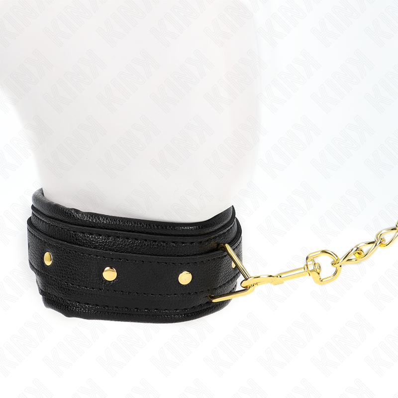KINK halsband med svampimitation läderrem, justerbar