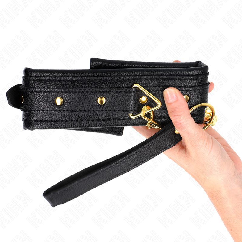 KINK halsband med svampimitation läderrem, justerbar