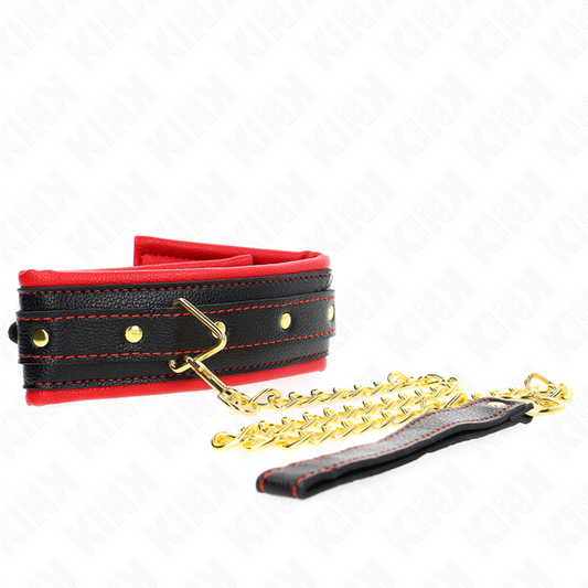 KINK halsband med svampimitation läderrem, justerbar 37-54 cm