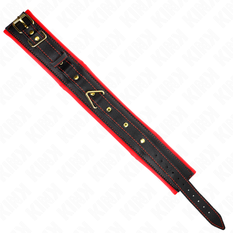 KINK halsband med svampimitation läderrem, justerbar 37-54 cm