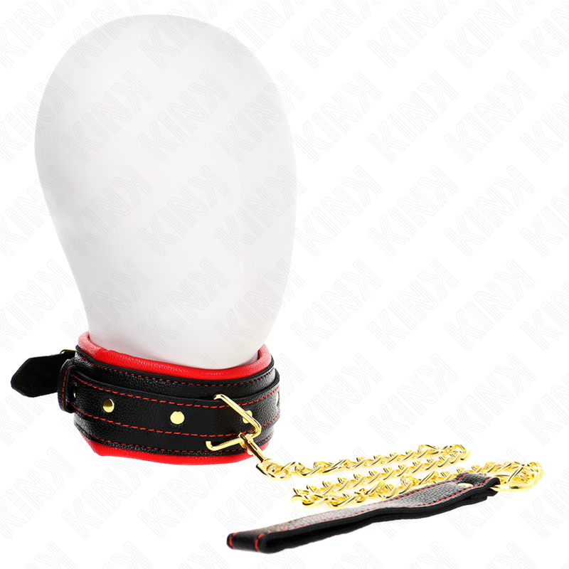 KINK halsband med svampimitation läderrem, justerbar 37-54 cm