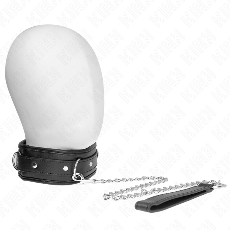 KINK halsband med svampimitation läderrem, justerbar 37-54 cm