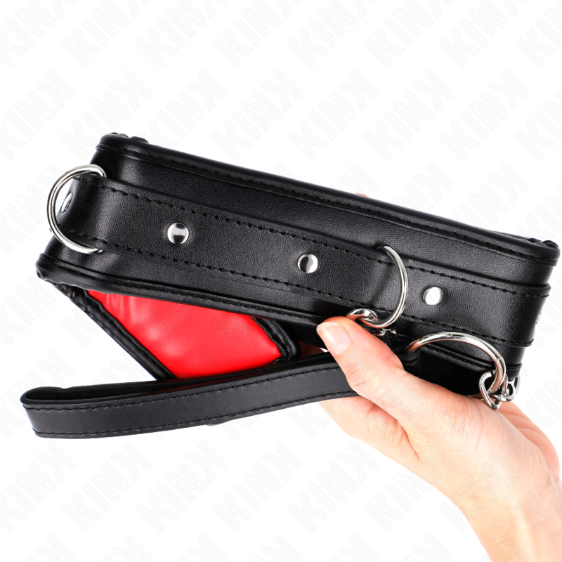 KINK halsband med svampimitation läderrem, justerbar 37-54 cm