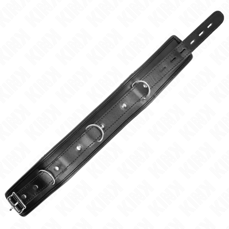KINK halsband med svampimitation läderrem, justerbar 37-54 cm