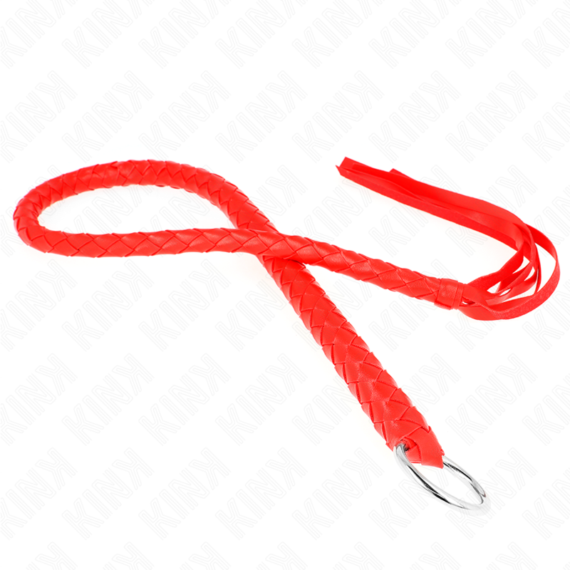KINK - SNAKE WHIP MED RÖD HANDTAG 65 CM