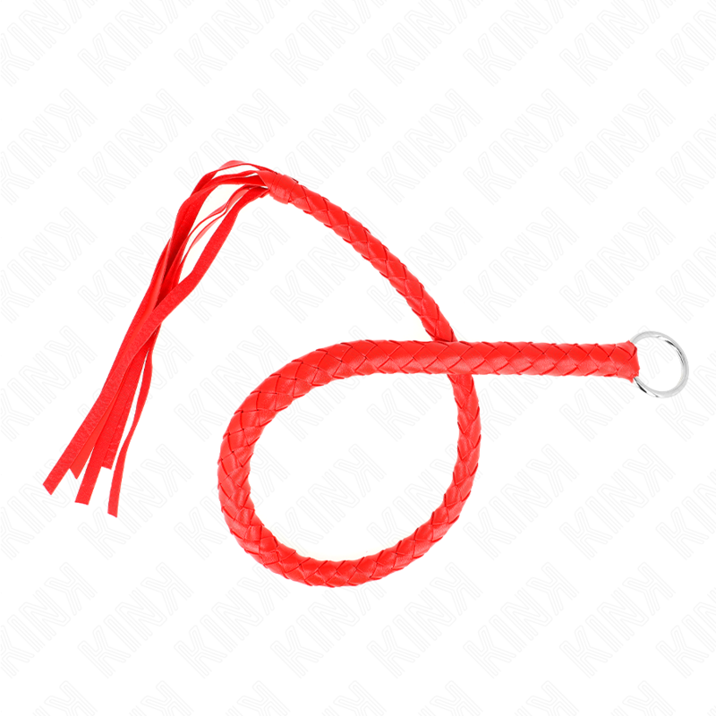 KINK - SNAKE WHIP MED RÖD HANDTAG 65 CM