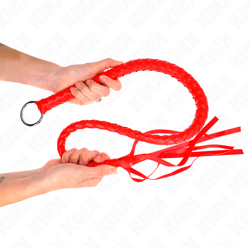 KINK - SNAKE WHIP MED RÖD HANDTAG 65 CM