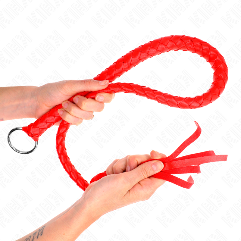 KINK - SNAKE WHIP MED RÖD HANDTAG 65 CM