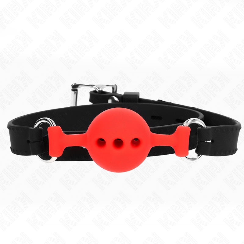 KINK full silikon gag 55 x 2 cm med 4 cm boll storlek S röd