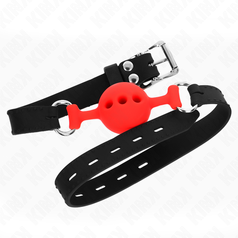KINK full silikon gag 55 x 2 cm med 4 cm boll storlek S röd