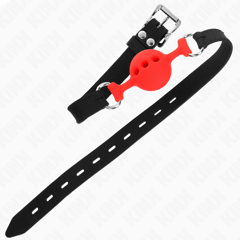 KINK full silikon gag 55 x 2 cm med 4 cm boll storlek S röd