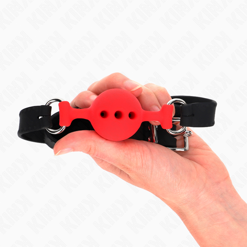 KINK full silikon gag 55 x 2 cm med 4 cm boll storlek S röd