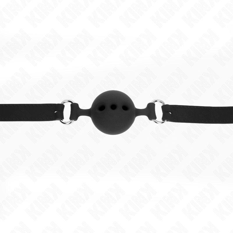 KINK - Full silikon gag 55 x 2 cm med 5 cm boll storlek L svart justerbar 35-51 cm