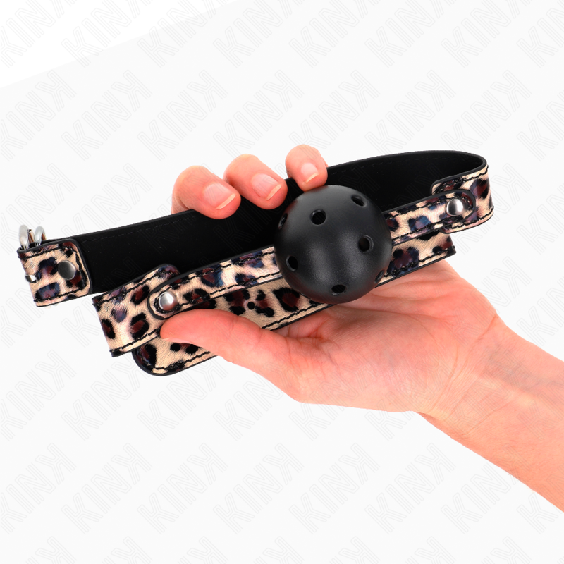 KINK - Leopard Andningsbar Boll 4.5 CM Gag 65 x 2.5 CM