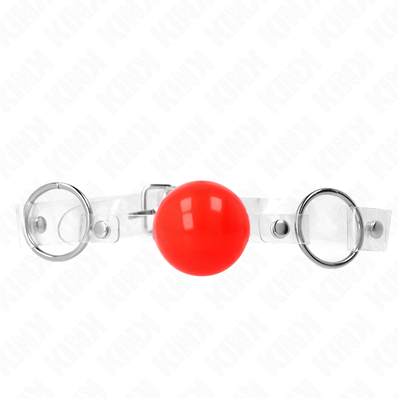 KINK röd transparent PVC boll gag 4 cm justerbar