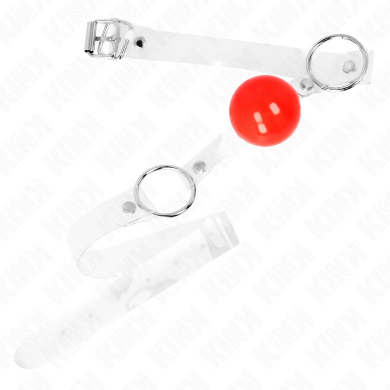 KINK röd transparent PVC boll gag 4 cm justerbar