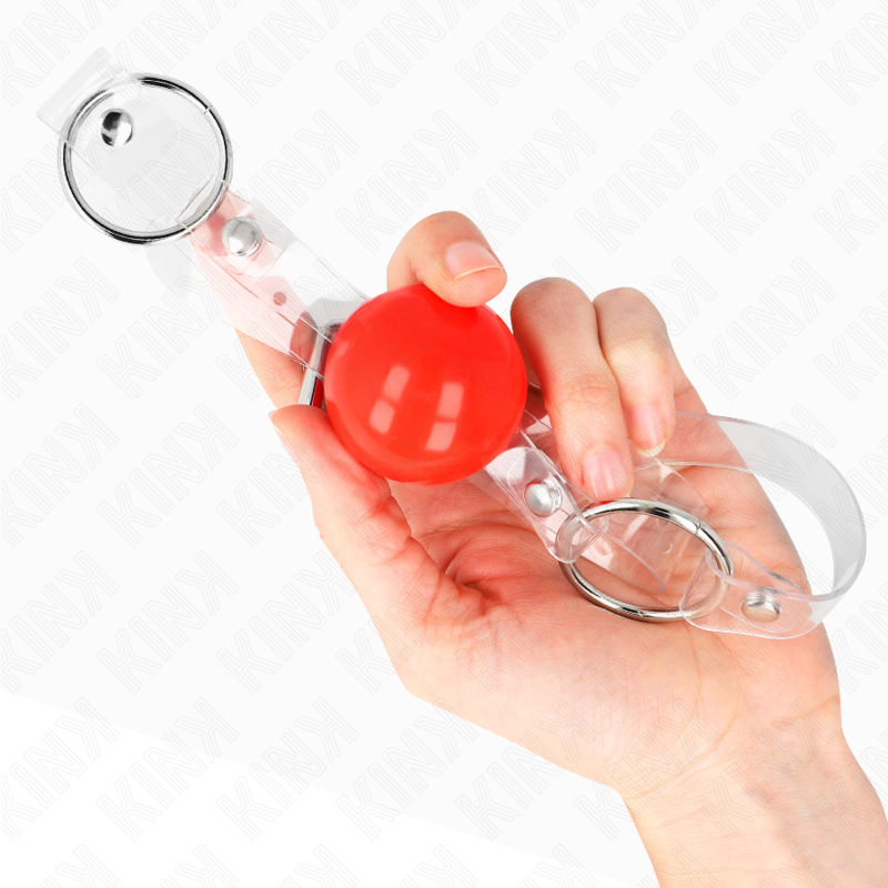 KINK röd transparent PVC boll gag 4 cm justerbar