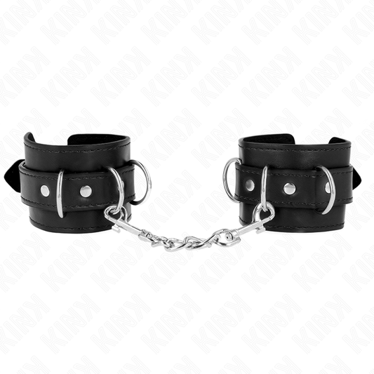 KINK - 3 D-RING HANDLEDARRESTRIKTIONER JUSTERBARA SVARTA 17,5-25 CM X 6 CM