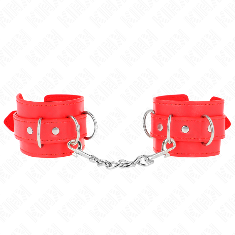 KINK - 3 D-RING HANDLEDNINGAR JUSTERBARA RÖDA 17,5-25 CM X 6 CM