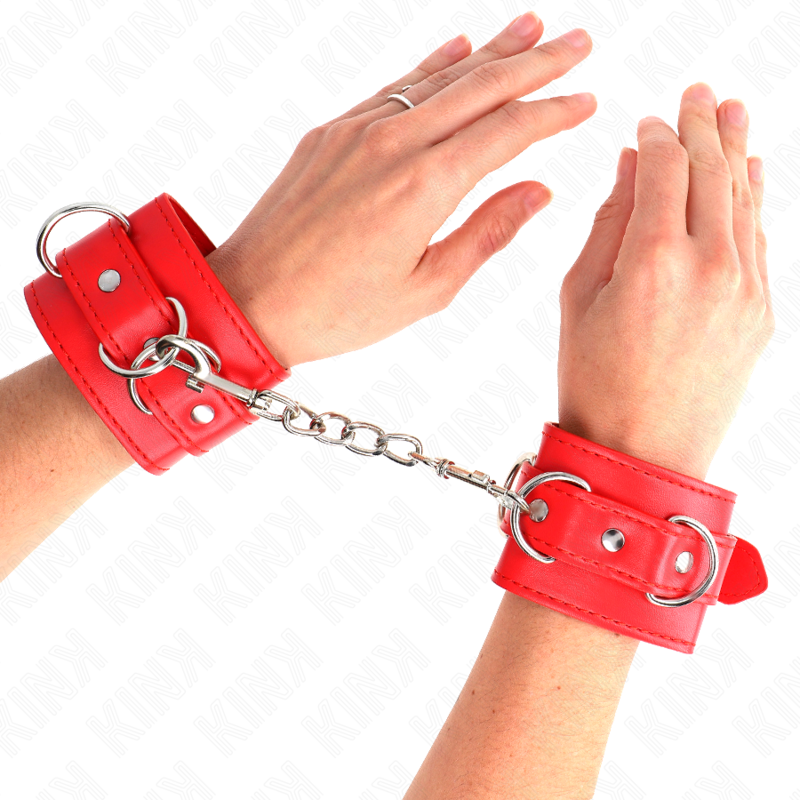 KINK - 3 D-RING HANDLEDNINGAR JUSTERBARA RÖDA 17,5-25 CM X 6 CM