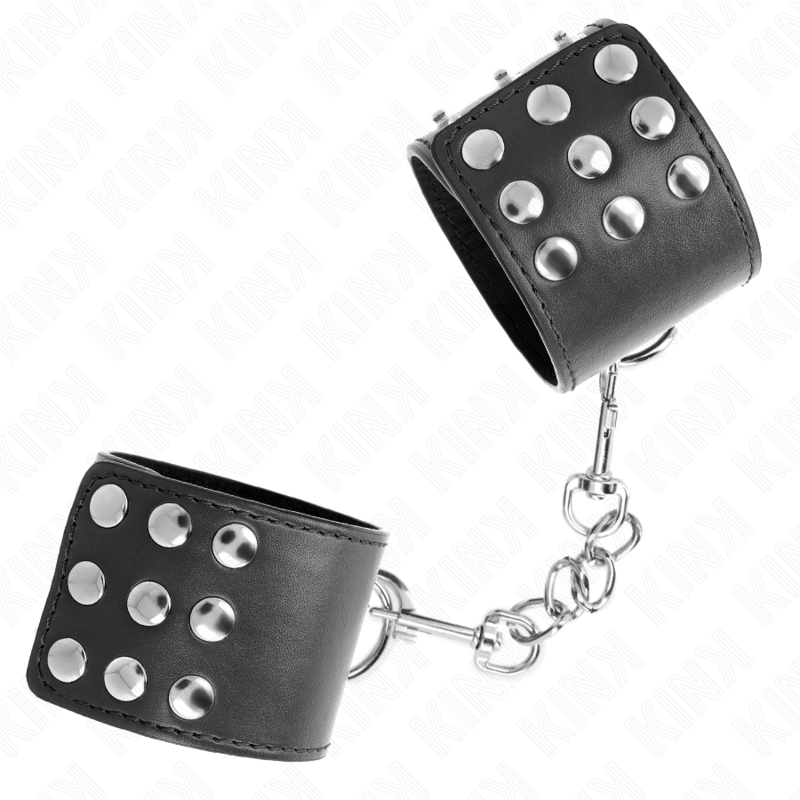KINK - Handledsresårer med tryckknapp svart justerbar 19-24 cm x 5,5 cm