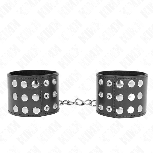KINK - Handledsresårer med tryckknapp svart justerbar 19-24 cm x 5,5 cm