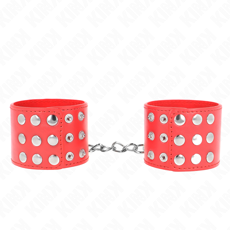 KINK - Handledsremmar med tryckknapp röd justerbar 19-24 cm x 5,5 cm