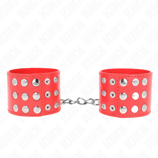 KINK - Handledsremmar med tryckknapp röd justerbar 19-24 cm x 5,5 cm