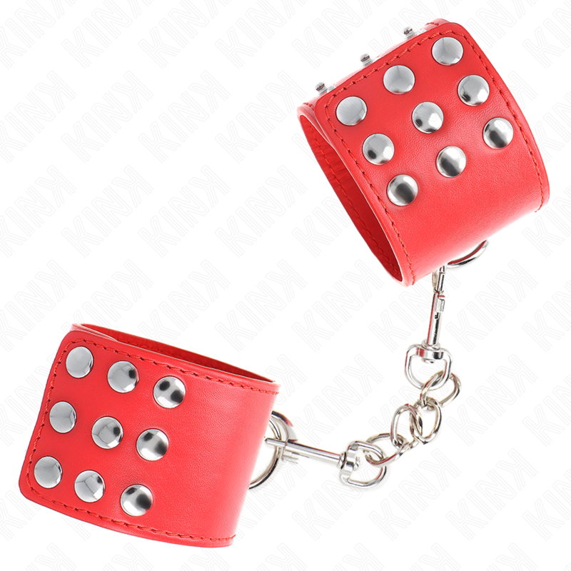 KINK - Handledsremmar med tryckknapp röd justerbar 19-24 cm x 5,5 cm