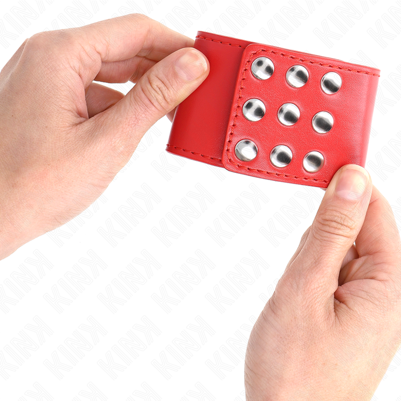 KINK - Handledsremmar med tryckknapp röd justerbar 19-24 cm x 5,5 cm