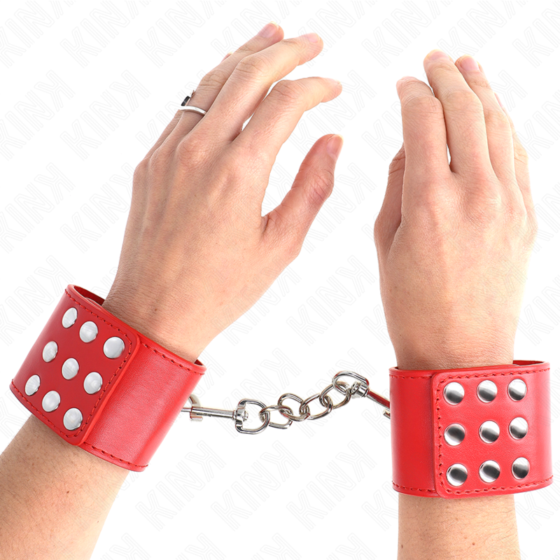 KINK - Handledsremmar med tryckknapp röd justerbar 19-24 cm x 5,5 cm