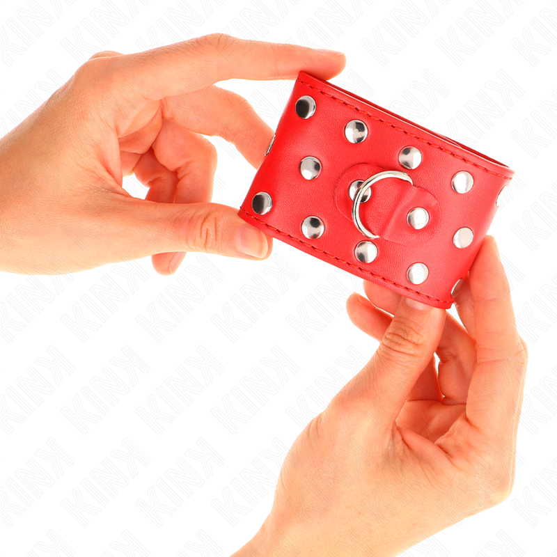 KINK - Handledsremmar med tryckknappar, röda, justerbara 19-24 cm x 5,5 cm