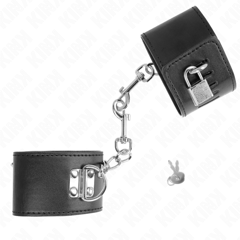 KINK - Handledsrestriktioner med lås svart justerbar 16-23 cm x 5,5 cm